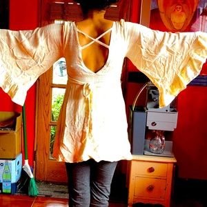 Urban Outfitters Boho Beige Babydoll Dress